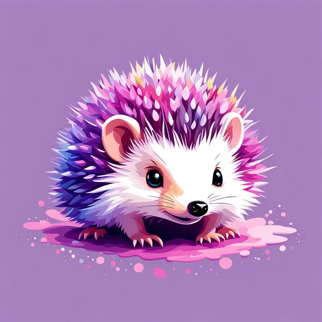 Charming Hedgehog Illustration in Studio Ghibli Style