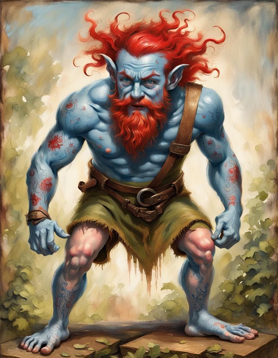 Whimsical Fairy Brawler Painting