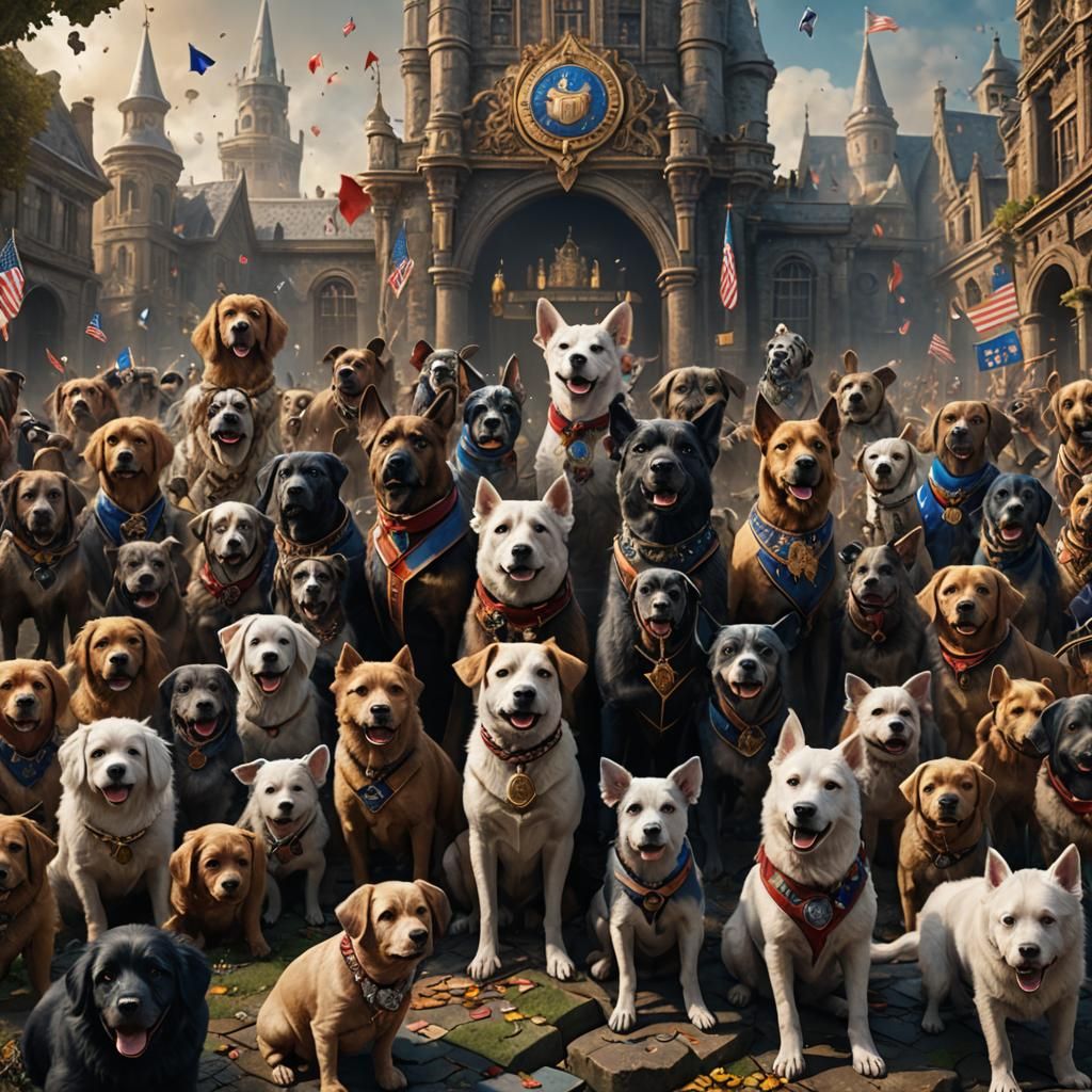 Dog Election: Detailed Matte Painting