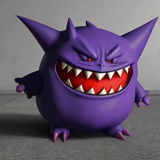 Hyperrealistic Gengar Pokemon Illustration
