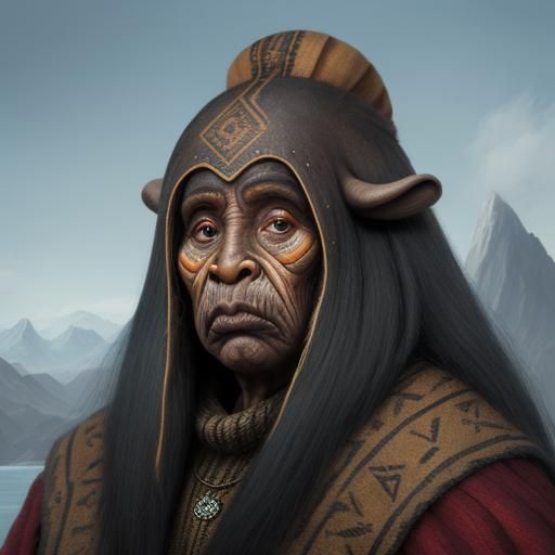 Detailed Matte Painting of a Walrus Woman