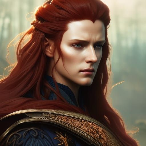 Maedhros Portrait in Art Nouveau Style