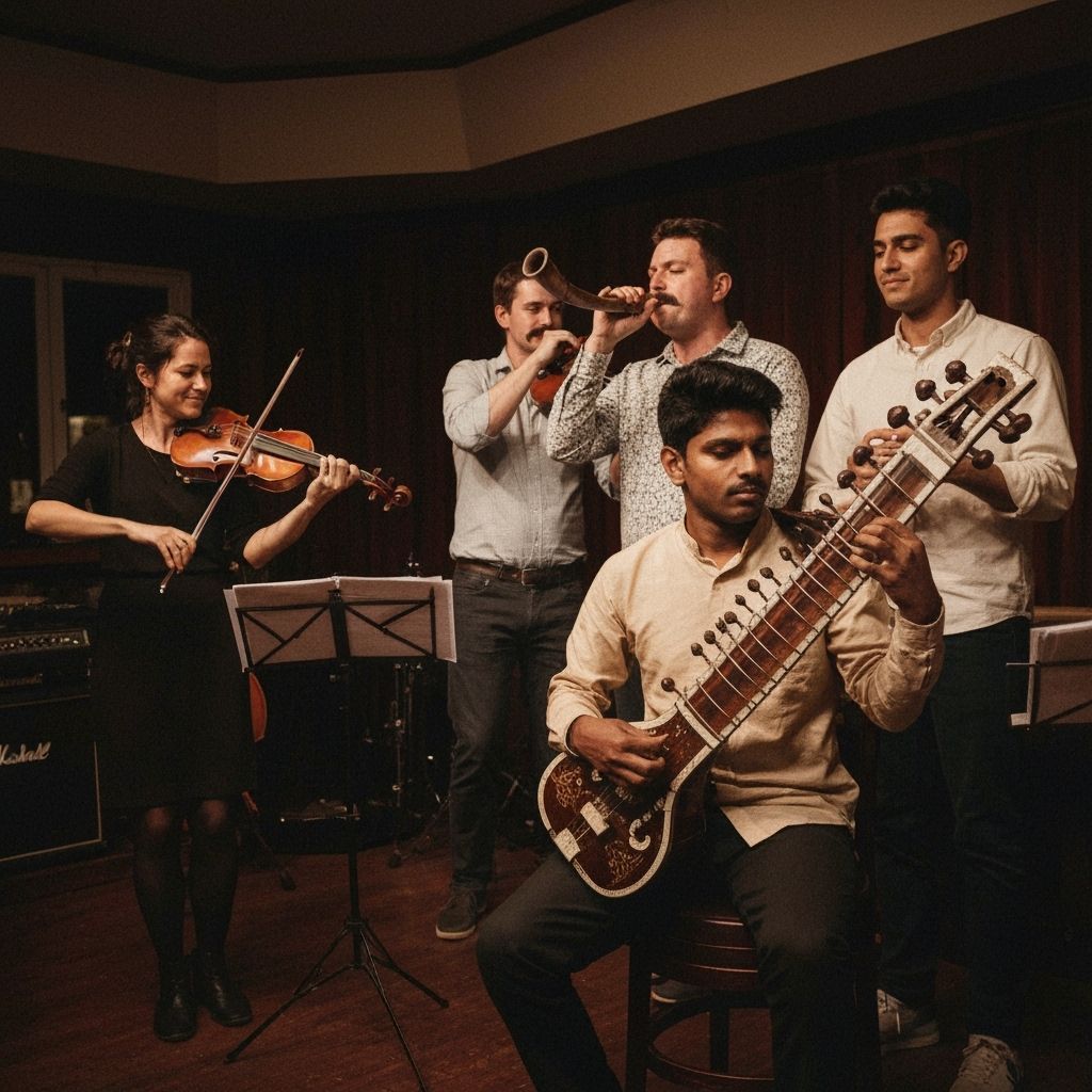 Yin and Yang Guitar: Summer and Winter in Kinkade Style