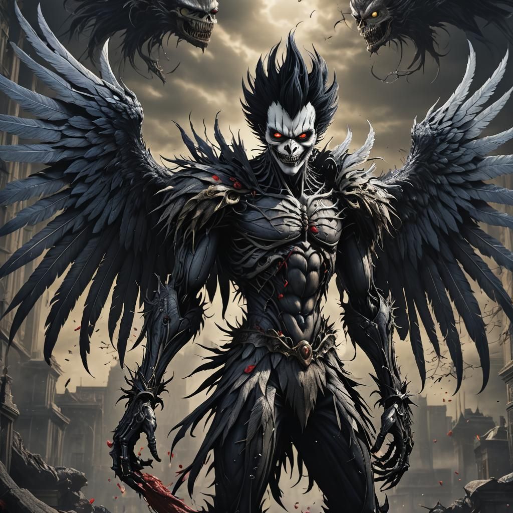 Ryuk with Wings: Detailed Matte Painting