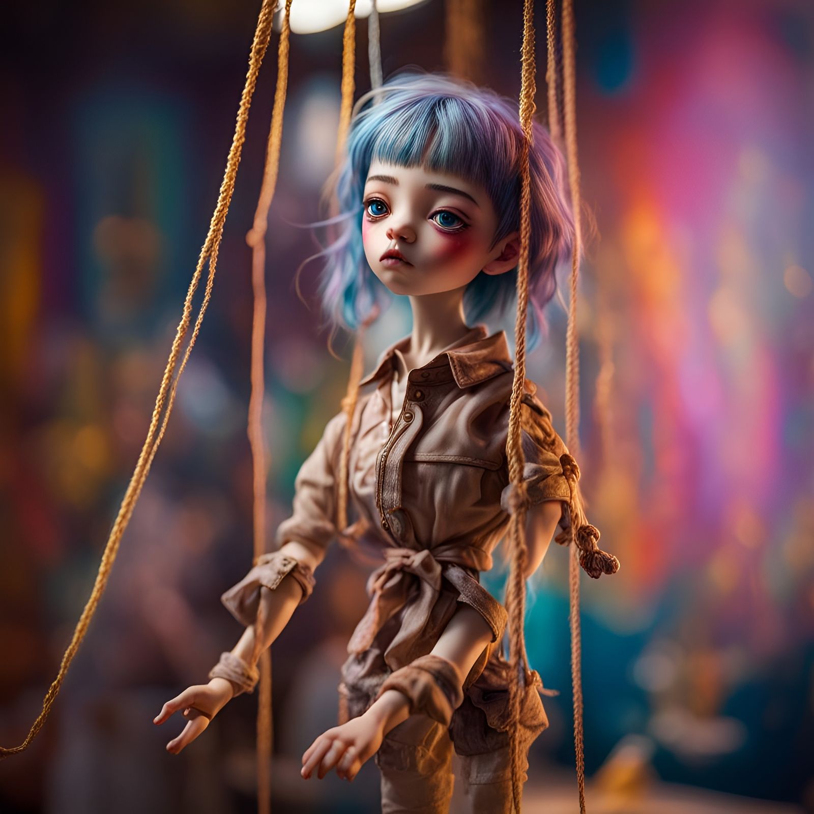 Hyperrealistic BJD Doll on Puppet Strings