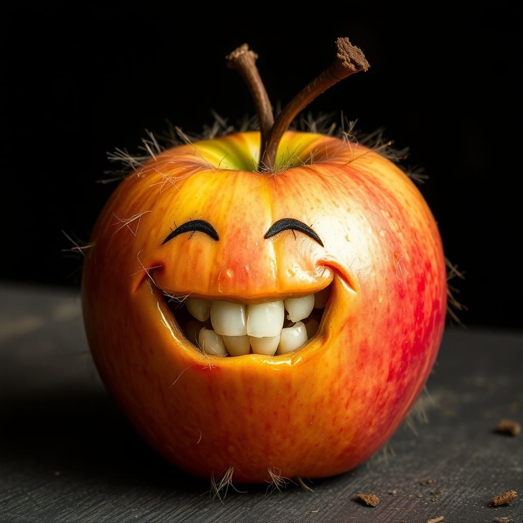 Toothy Hairy Apple: A Bizarre Fruit Creation