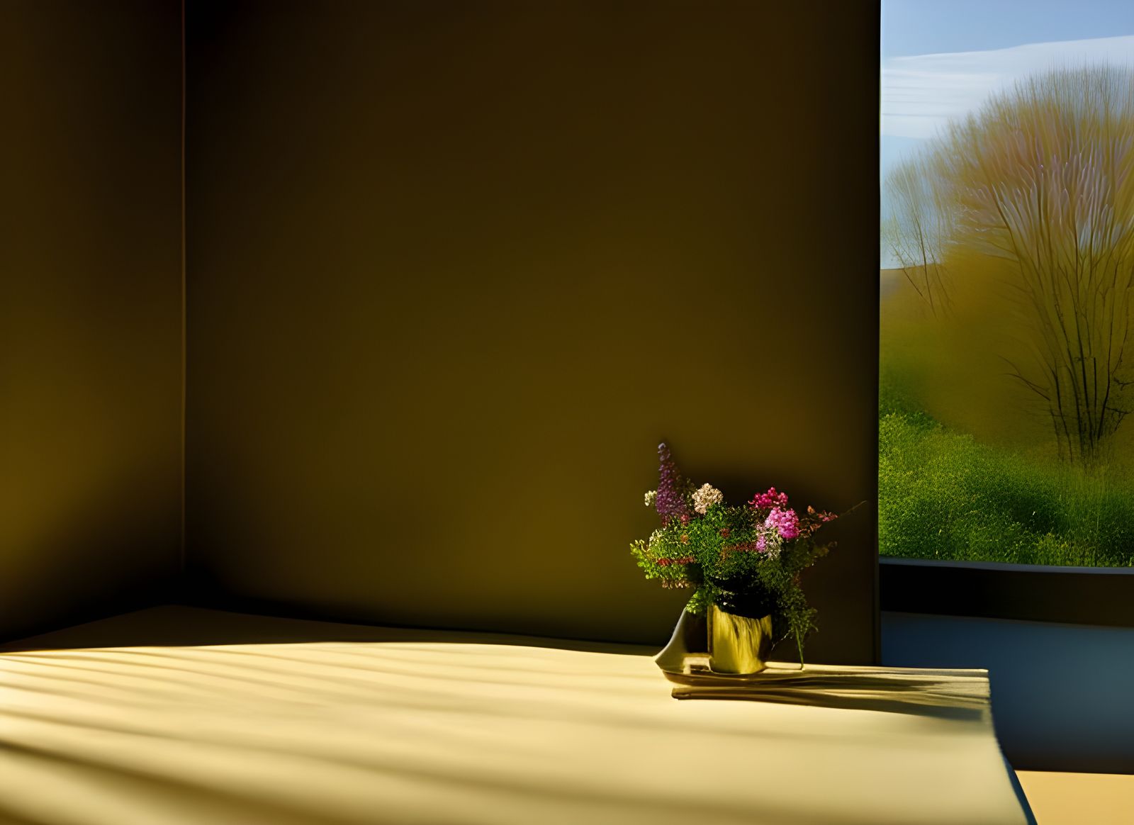 Still Life with Flowers, Breeze, and Paintings