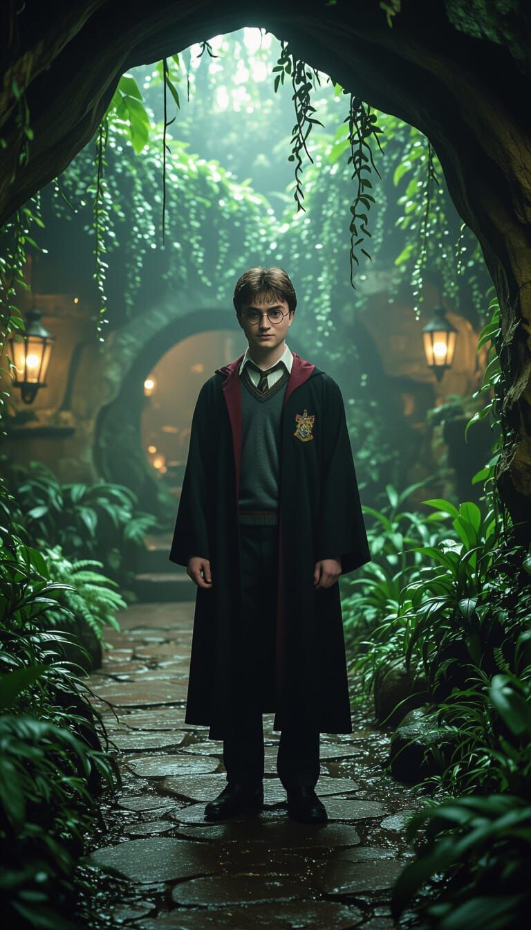 Harry Potter in Mystical Grotto, Cinematic Photography