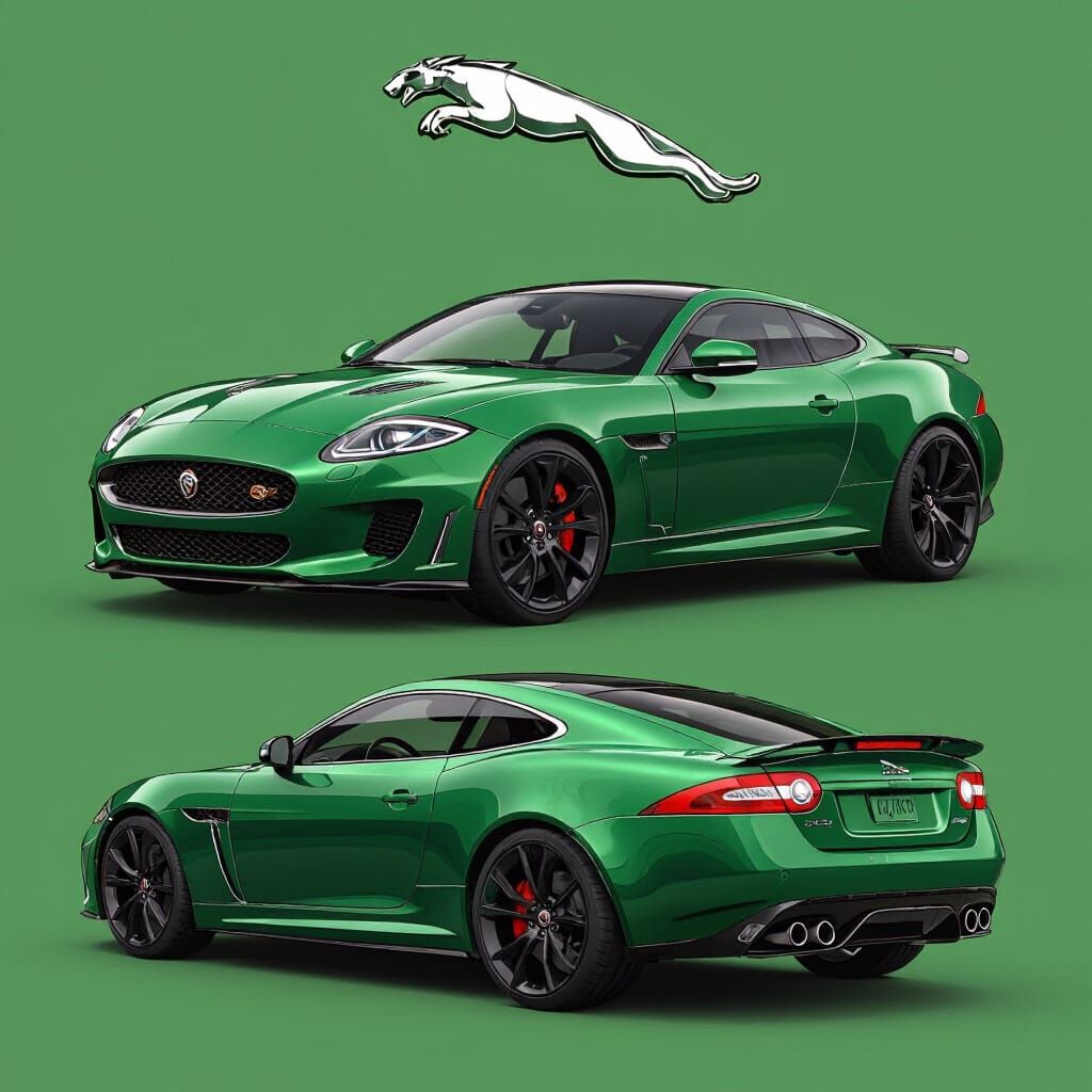 Jaguar XKR in British Racing Green with Futuristic Style