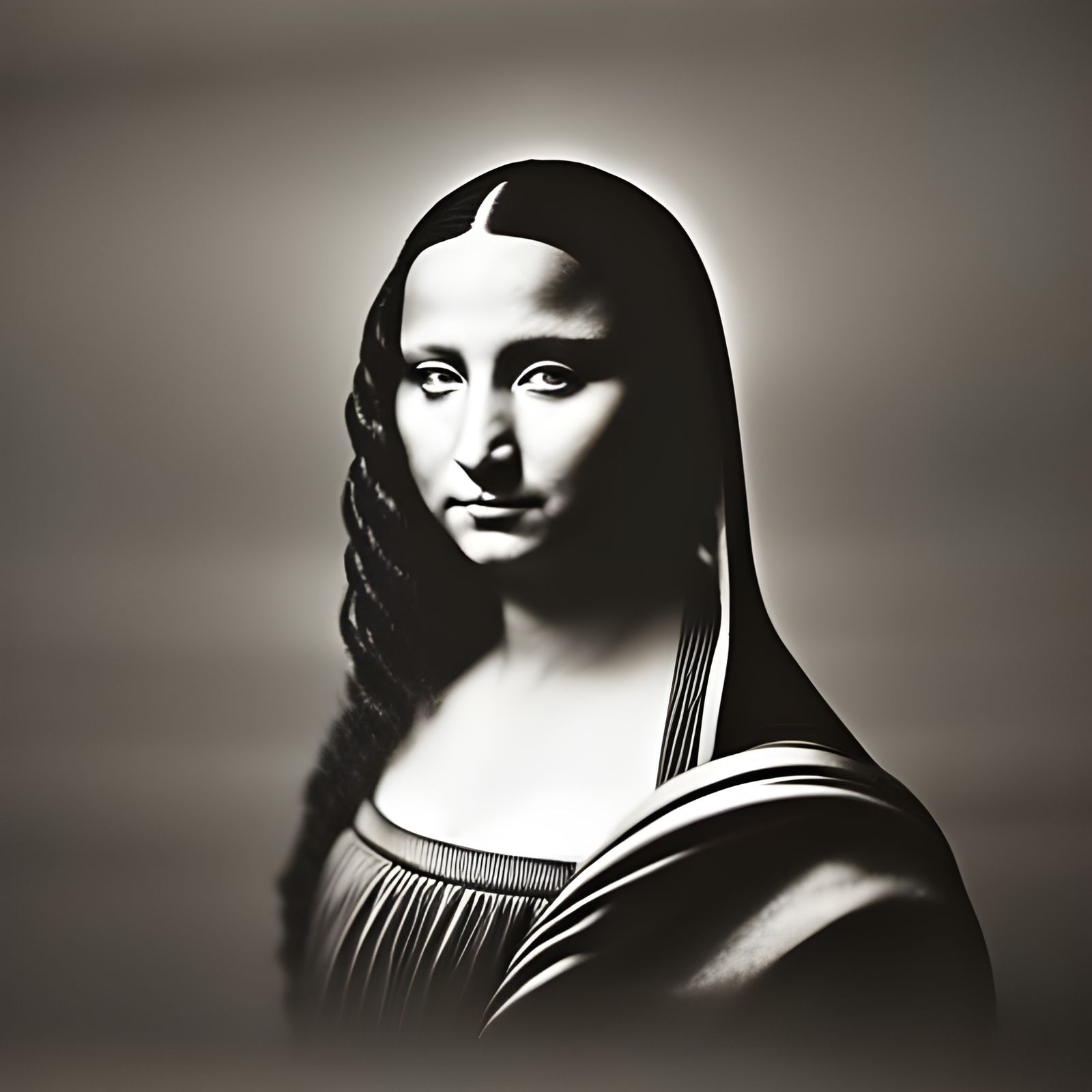 Mona Lisa Charcoal Drawing in Paris