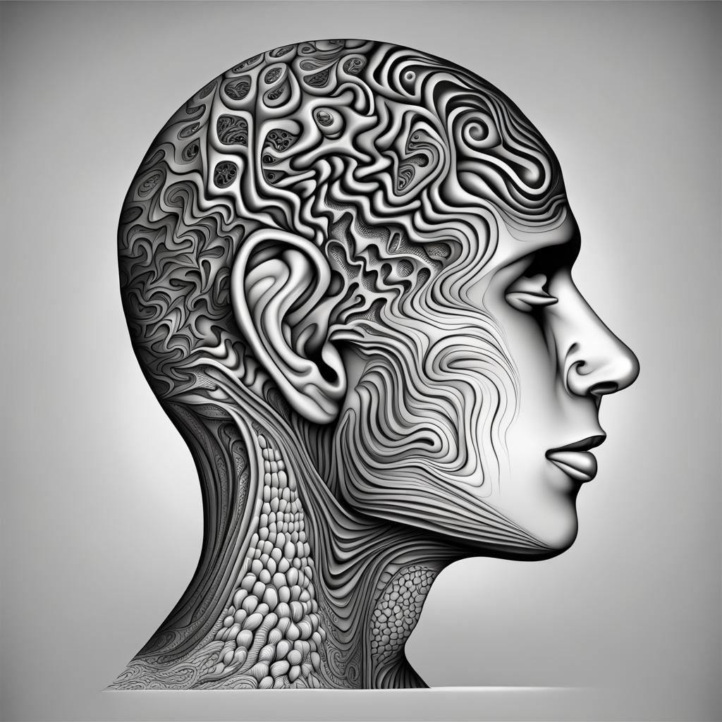 Surreal Hand Enters Brain: Abstract Fractal Art