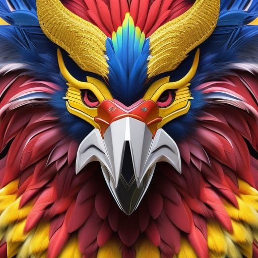 Rooster Luchador: Epic Cartoon Illustration in Wrestling Rin...