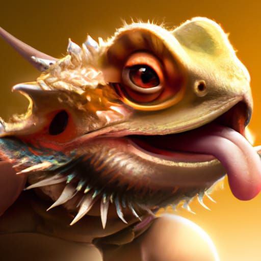 Adorable Bearded Dragon in Animated Style