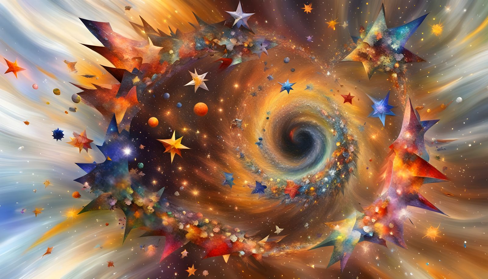 Cosmic Stars Journey in Dreamy Chagall Style