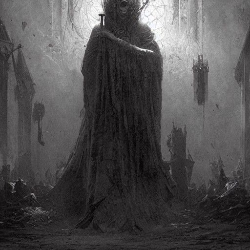 Gothic Horror Illustration in Gustave Doré Style