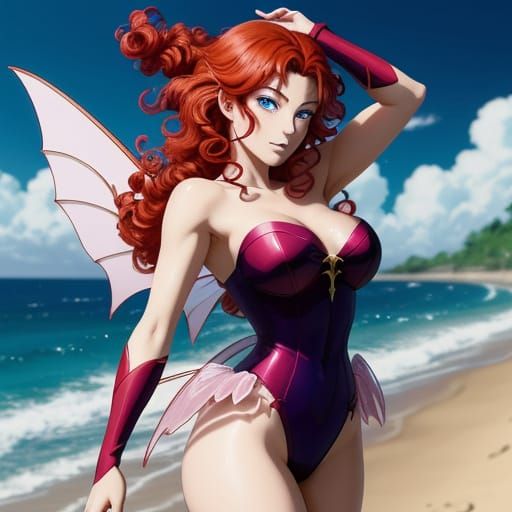 Vibrant Vampire Pixie in Celtic Fantasy Landscape