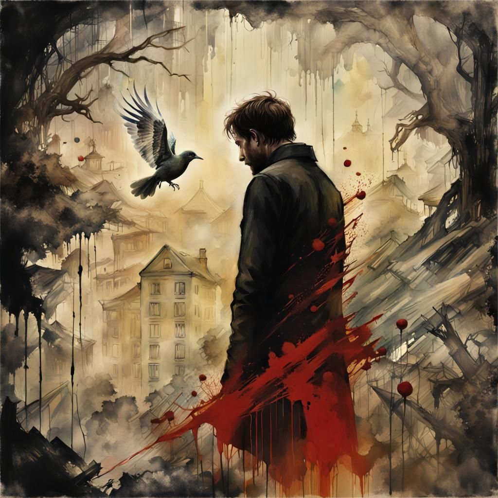 Melancholic Voices: A Surreal Black and White Fantasy