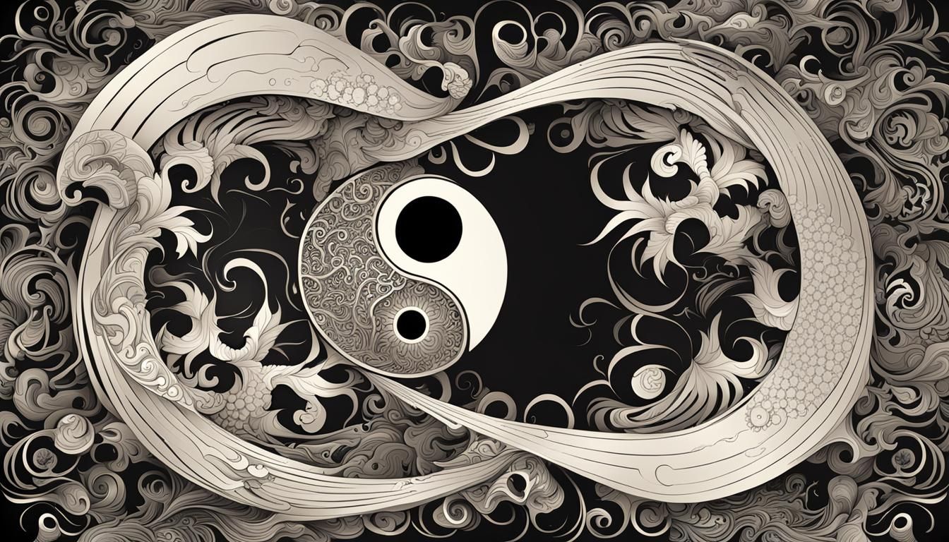 Taoist with Yin-Yang Symbol in Fractal Art Style