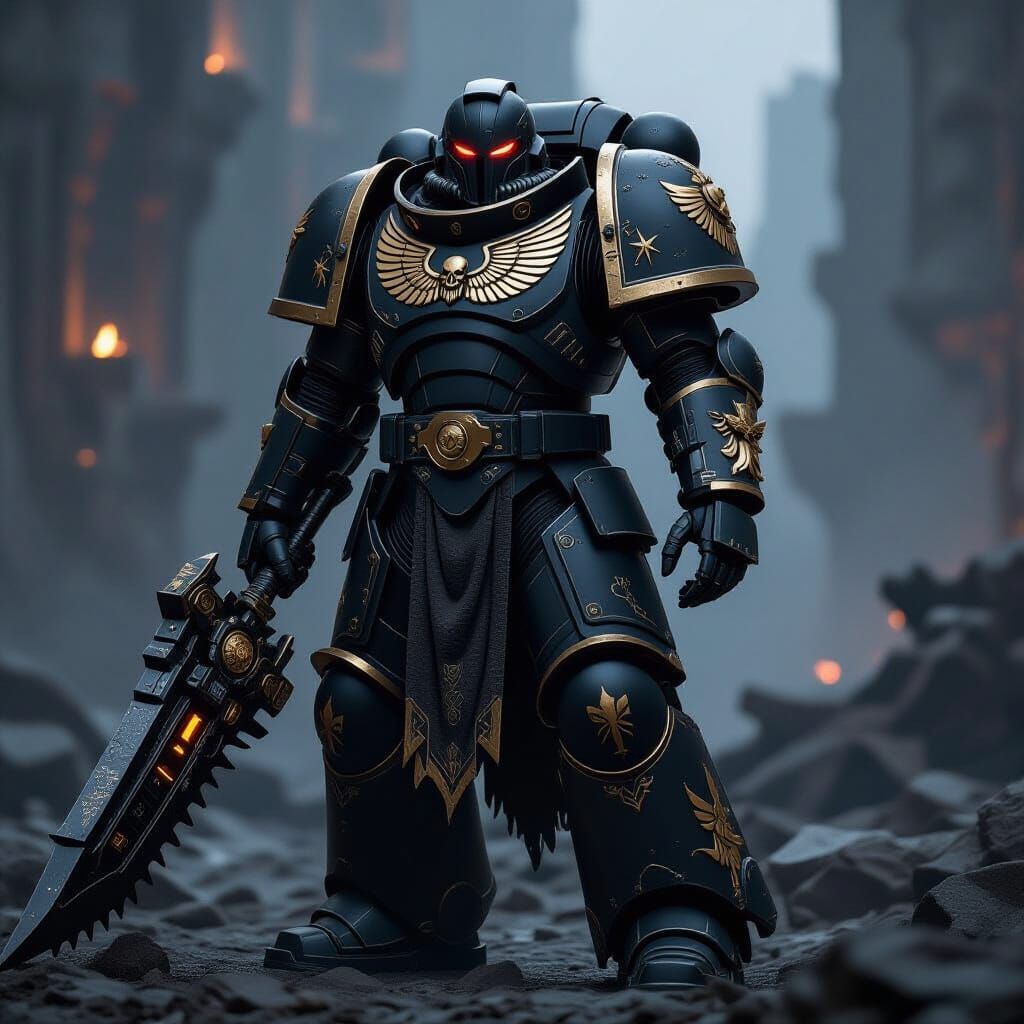 Oathbreaker Power Armor with Obsidian Reaper Weapon