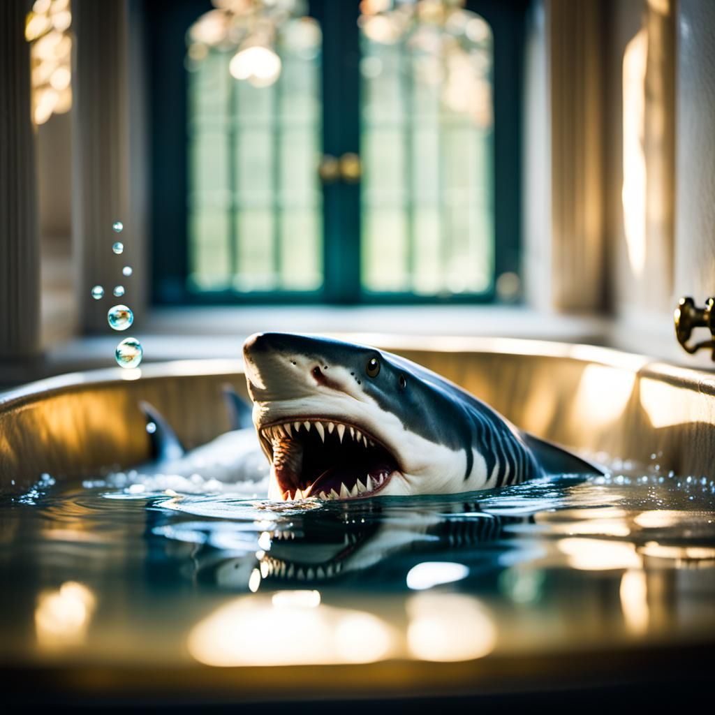 Tiger Shark's Luxurious Bubble Bath