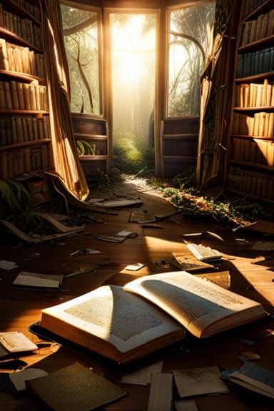 Abandoned Library: Torn Book in Fallout Concept Art