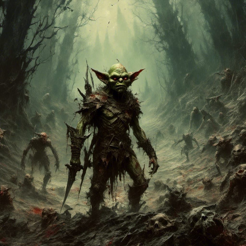 Goblin Warrior in Enchanted Forest Battle