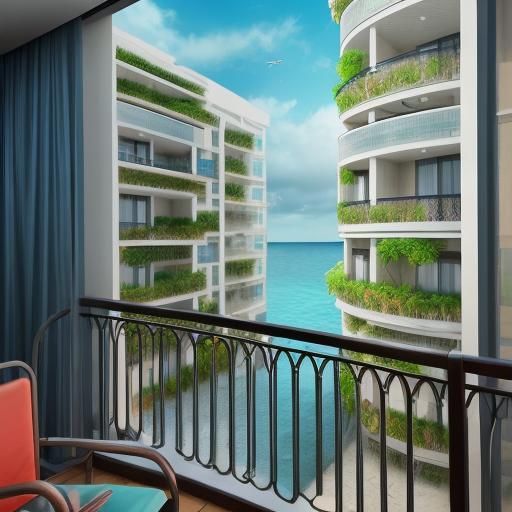 Futuristic Kiribati Hotel Balcony View