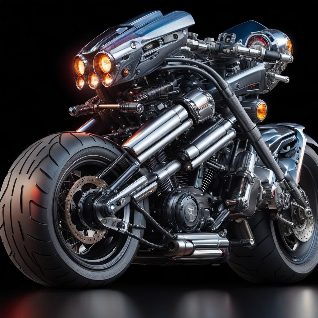 Hyperrealistic Terminator Motorcycle Concept Art