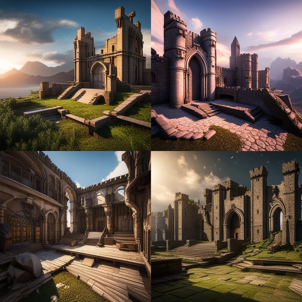 Medieval Castle Ruins in Cinematic 3D