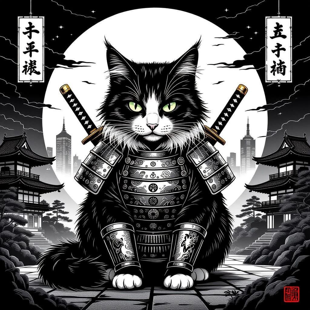 Miyamoto Musashi's Feral Cat: High Energy Optical Illusion