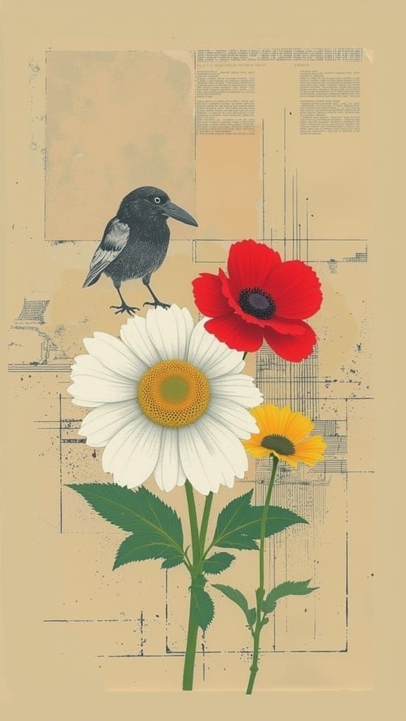 Vibrant Floral Surrealism in Golden Ratio Harmony