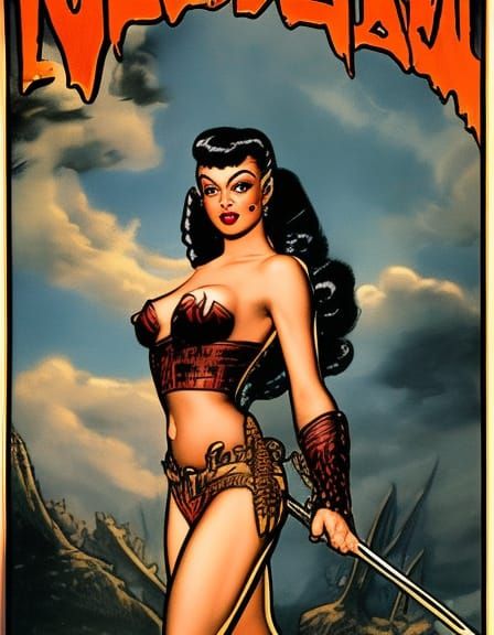 Pin-Up Warrior Girl in Comic Book Style