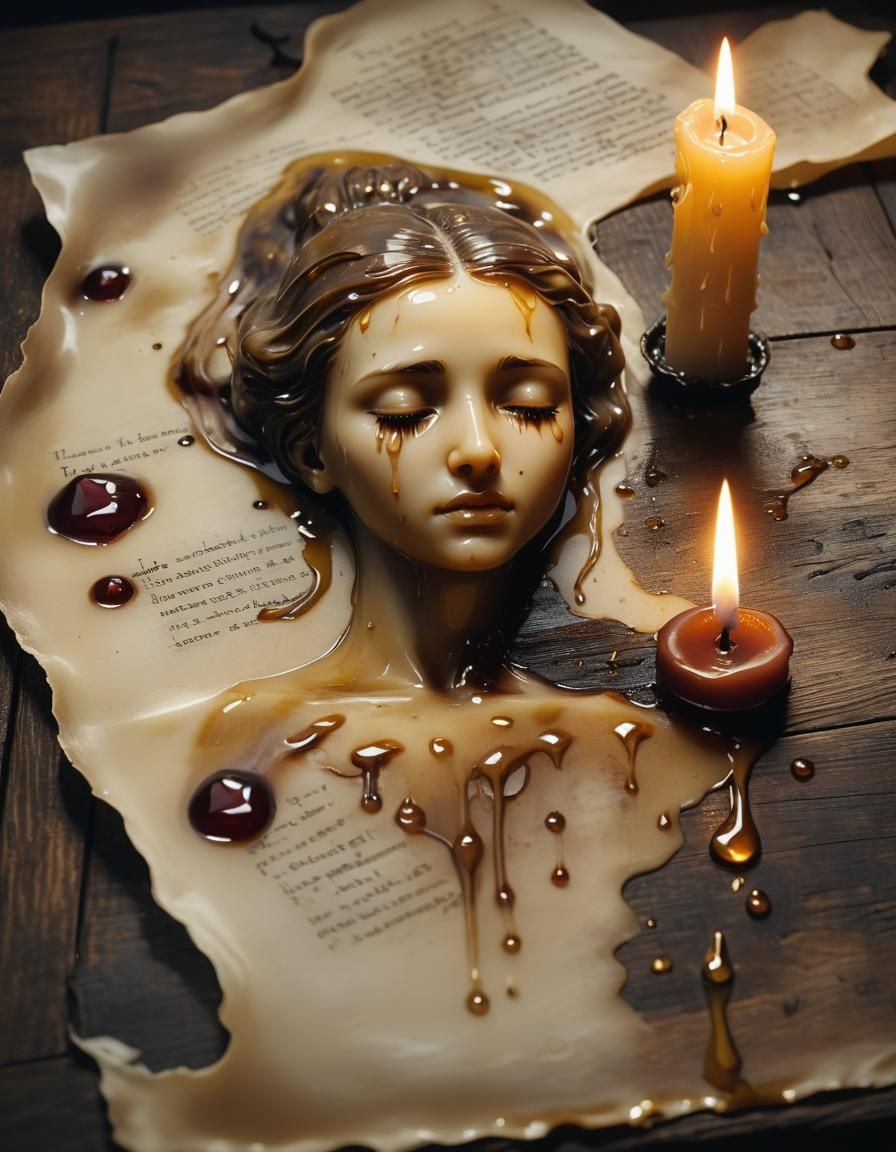 Surreal Wax Candle Still-Life, Dutch Golden Age Style