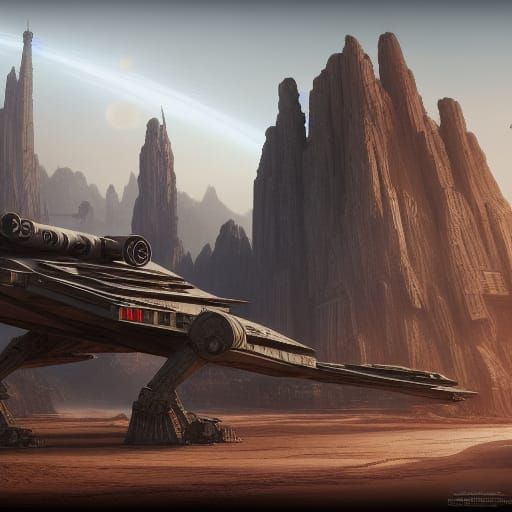 Star Wars Concept Art in Detailed Matte Painting