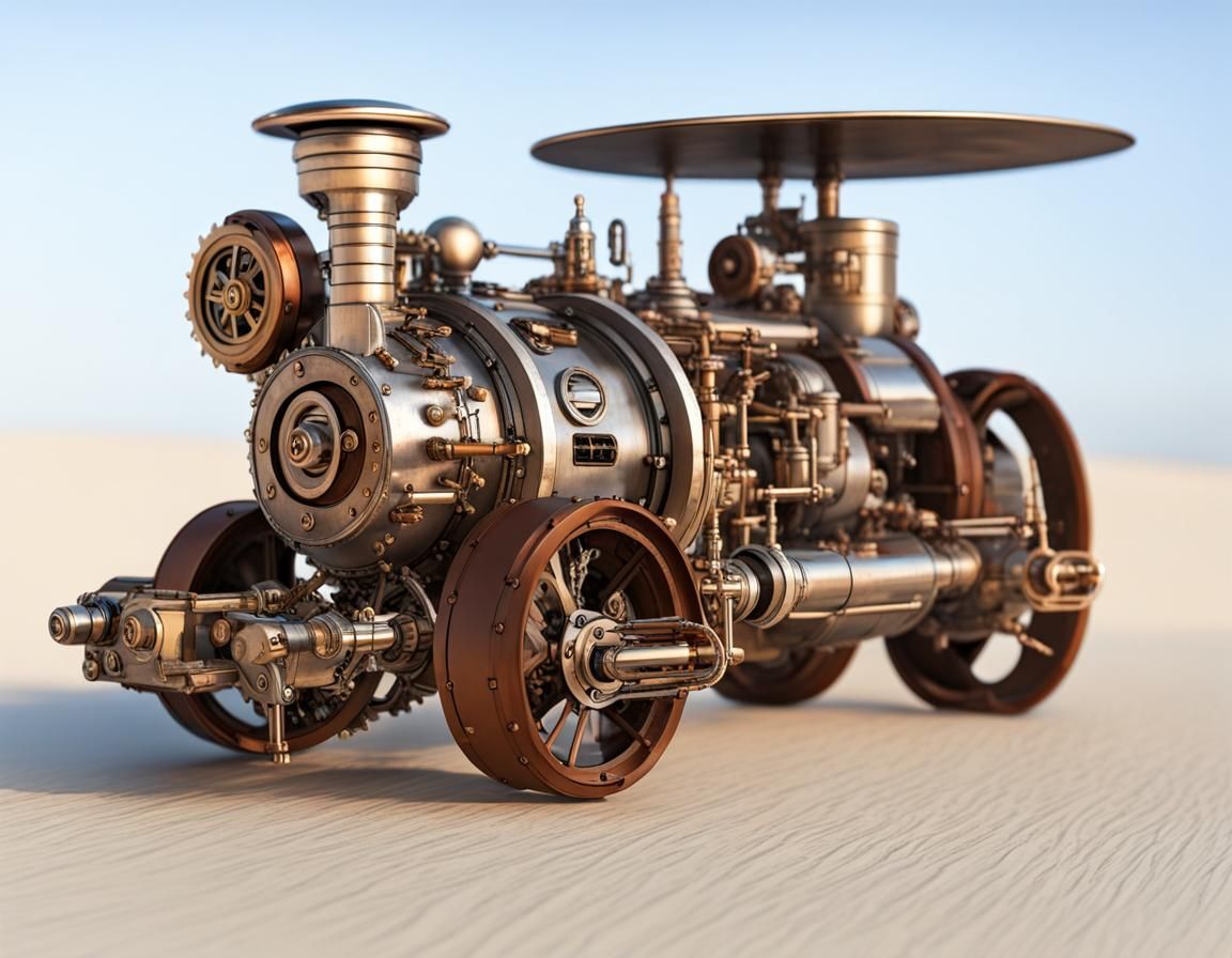 Serene Steampunk Dieselpunk Tractor Model