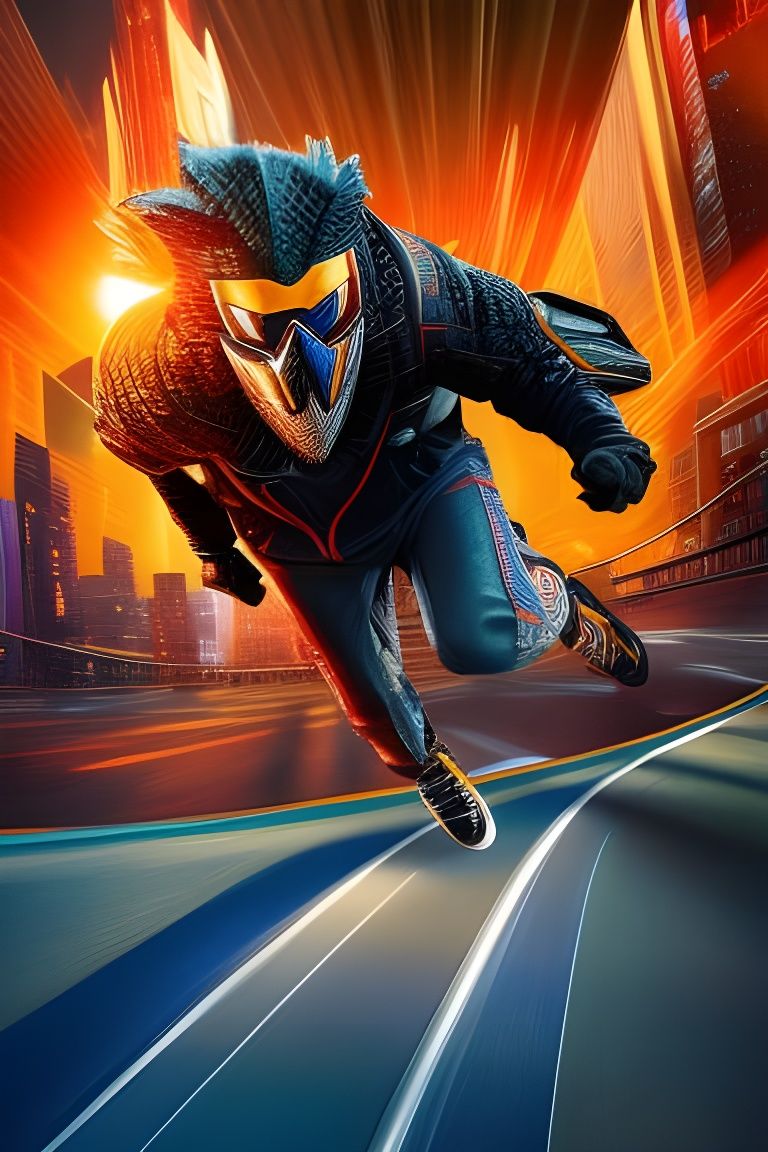 Delivery Guy Action Shot: Hyperdetailed Digital Illustration