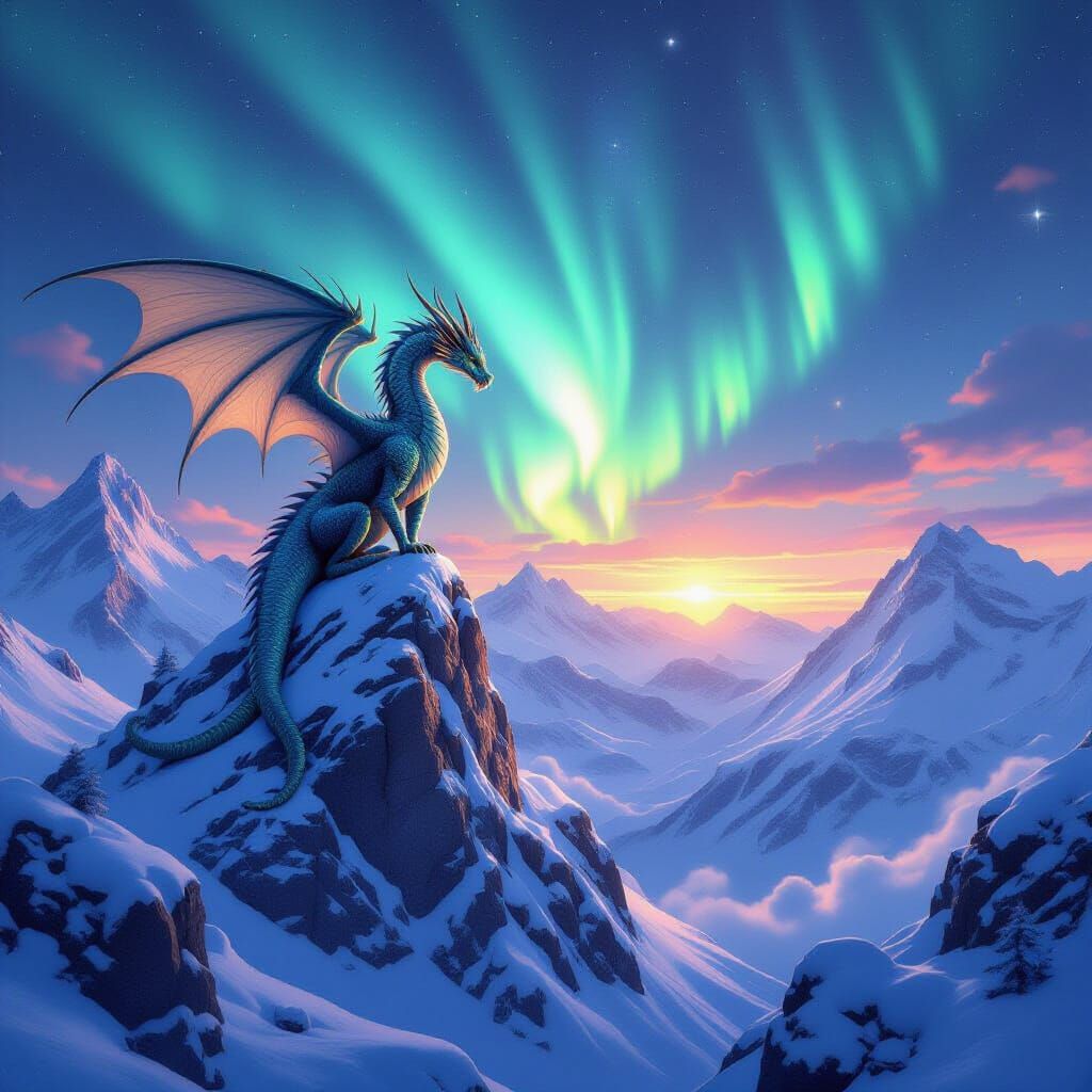 Dragon Guardian of Arcane Portal in Fantasy Art Style