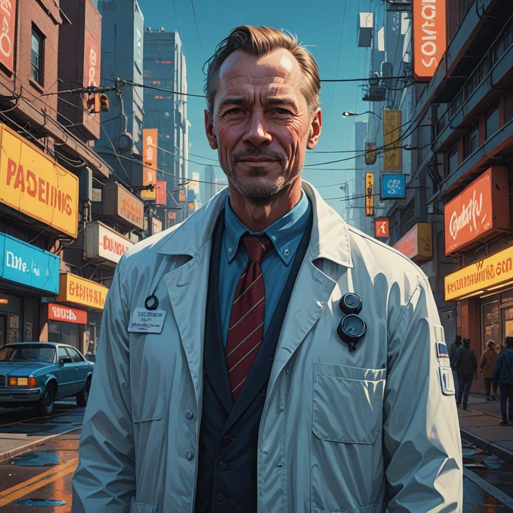 Onion Doctor in White Coat, Stethoscope, and Health Card, Sm...