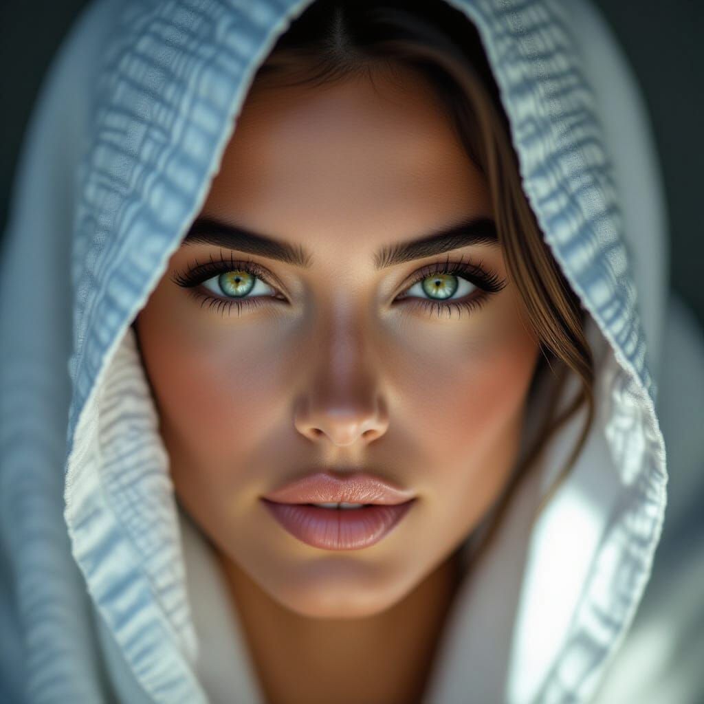 Mysterious Woman's Portrait in Moody Chiaroscuro Lighting