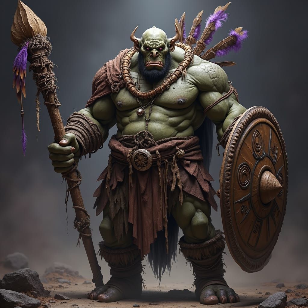 Imposing Orc Druid Tribal Leader
