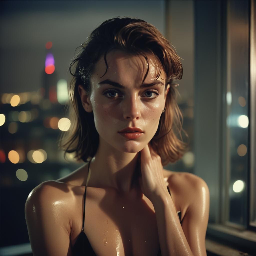 High-Fashion Portrait: Woman as James Bond in 90s Style