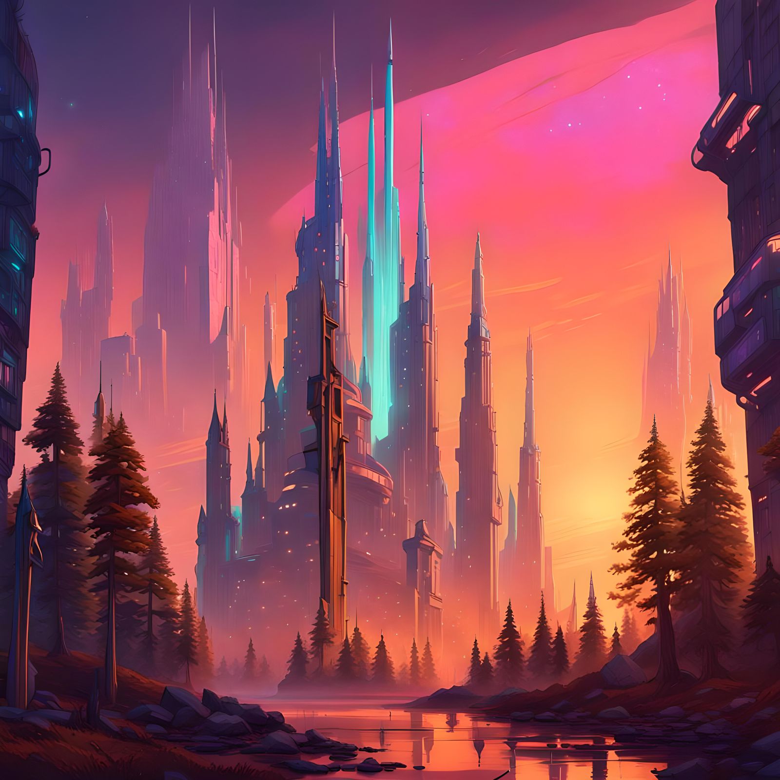 Fantastical Matte Painting in Deep Color