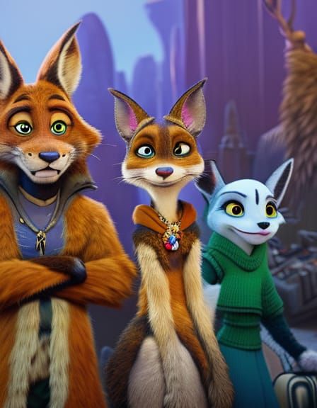 African Wild Dog Character in Arabian Robe