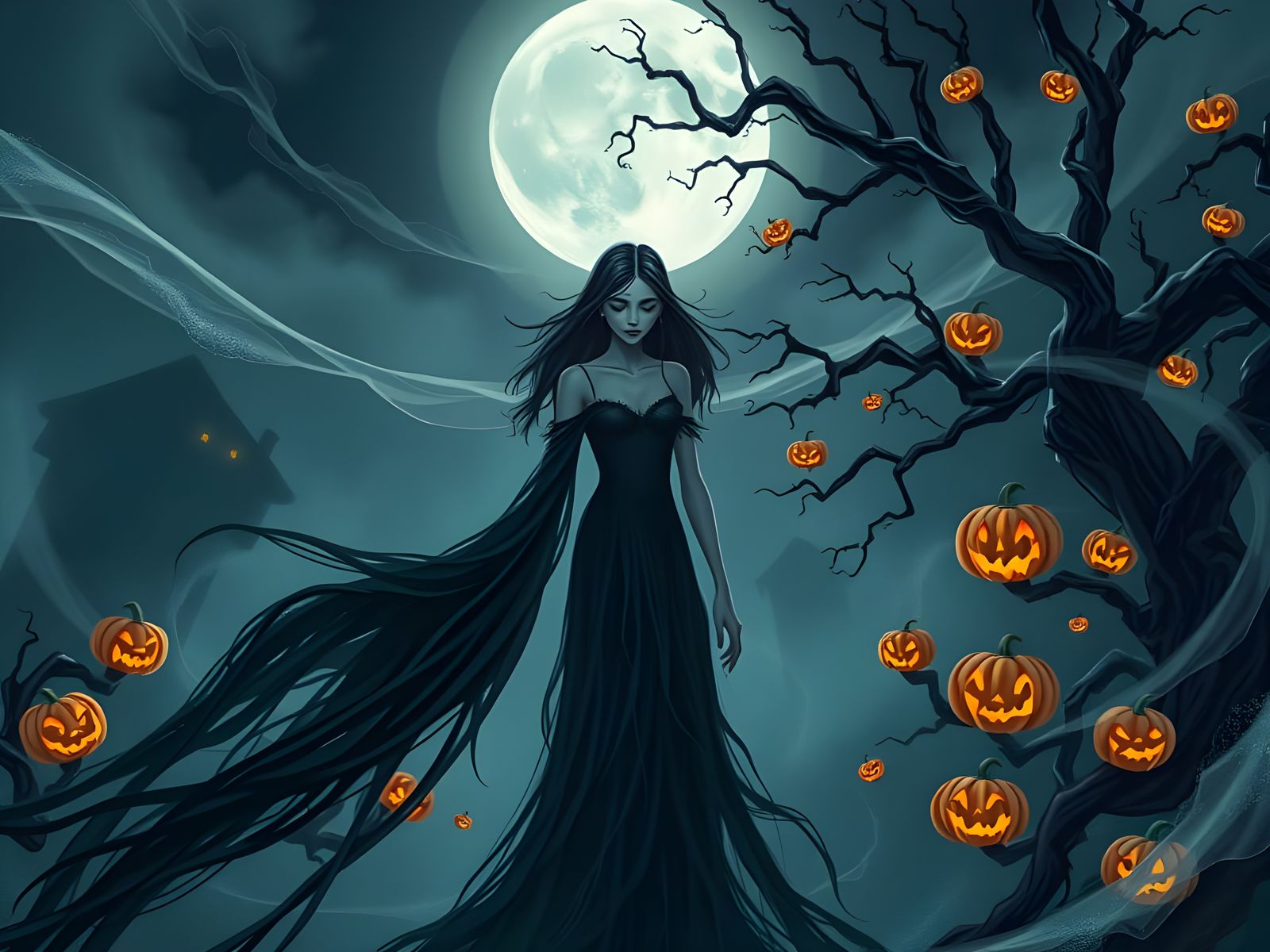 Ethereal Haunting in Digital Brushstrokes