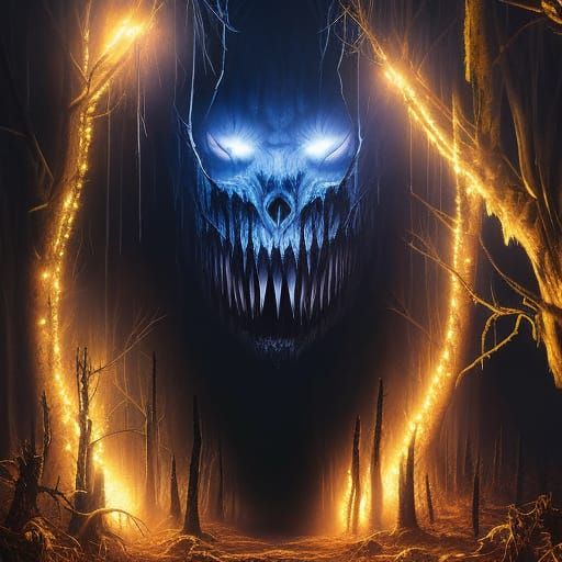 Haunted Cityscape: Terrifying Christmas Horror in Charcoal S...