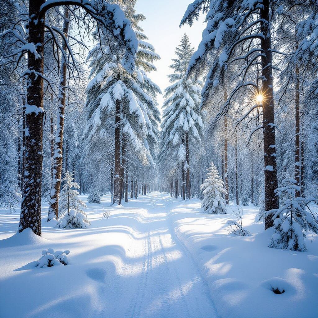 Snowy Winter Forest Landscape