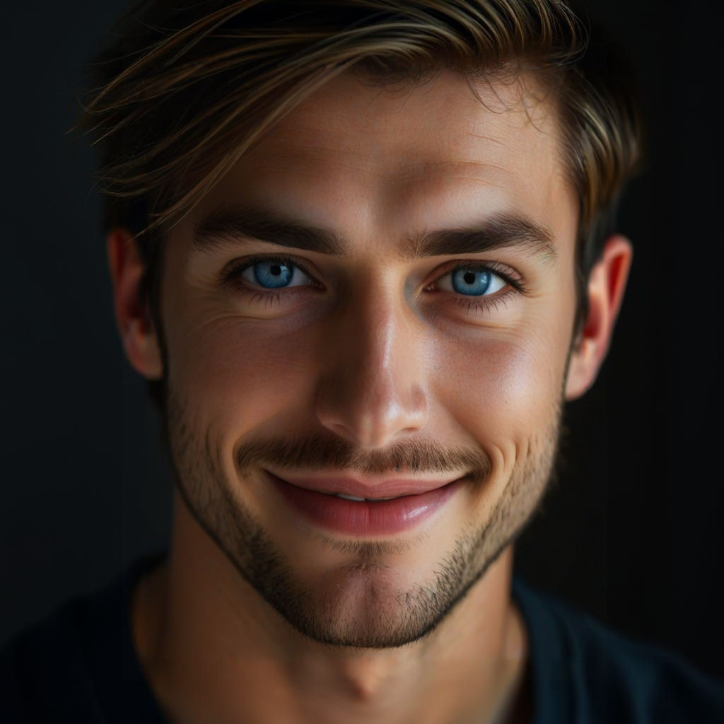 Attractive Man with a Flirtatious Smile