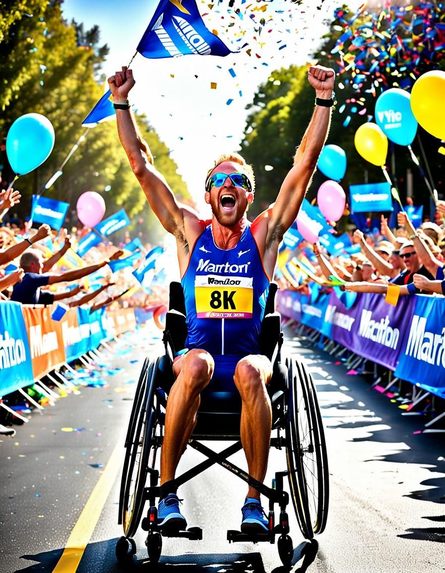 Wheelchair Racer's Triumphant Marathon Victory in 8k