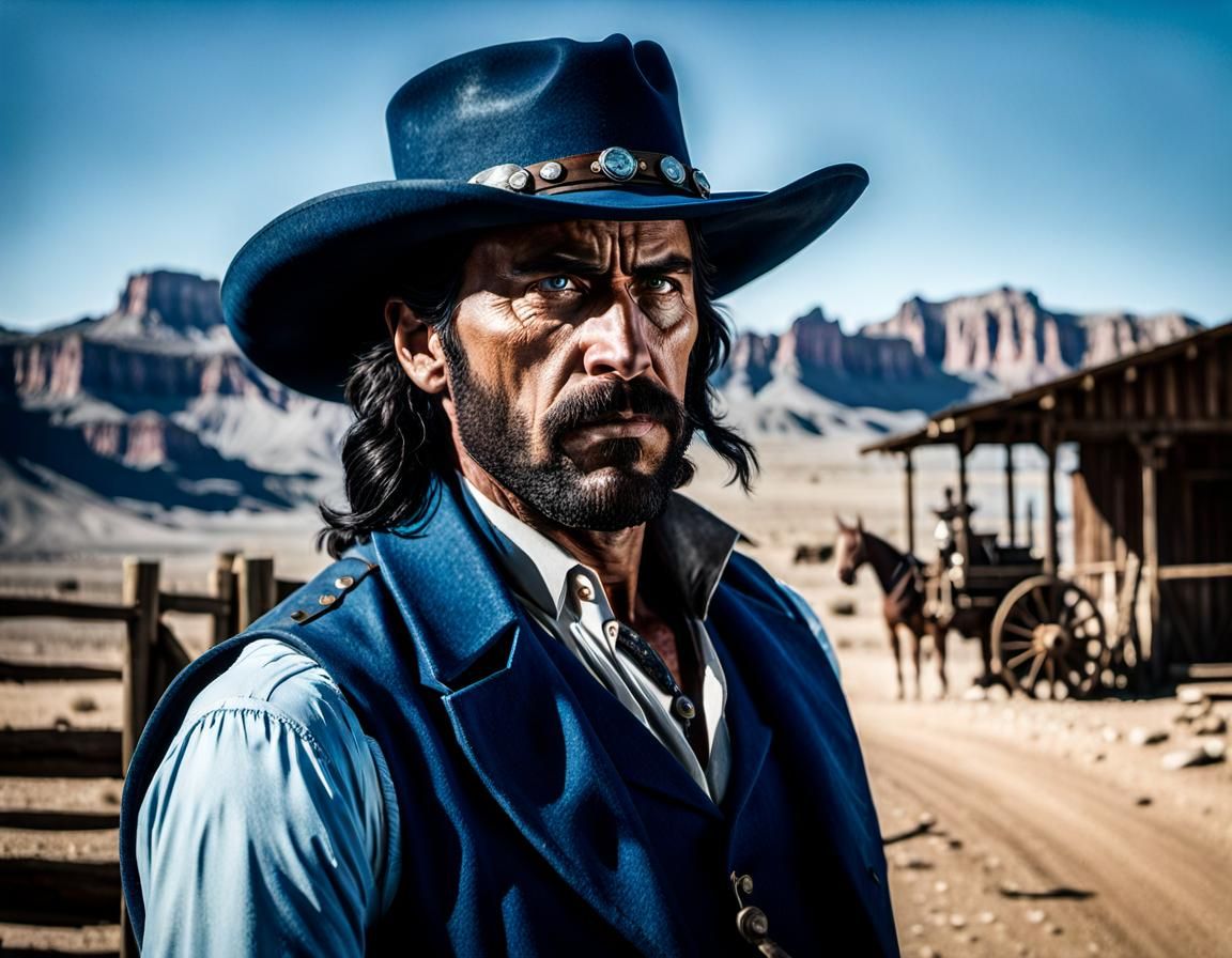 Wild West US Marshal with Blue Coat in 8K
