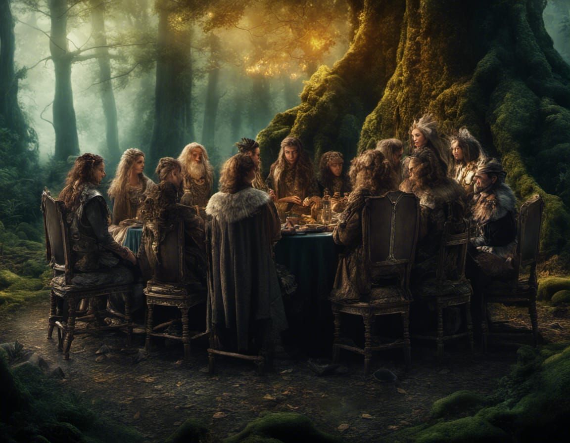 Knights of the Round Table in Brocéliande Forest